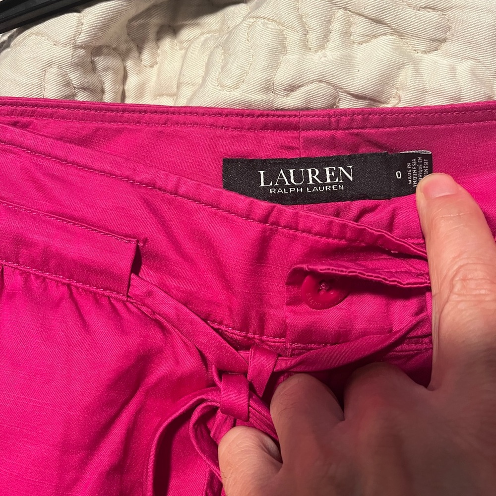 Lauren Ralph Lauren Hot Pink Drawstring Waist Skirt